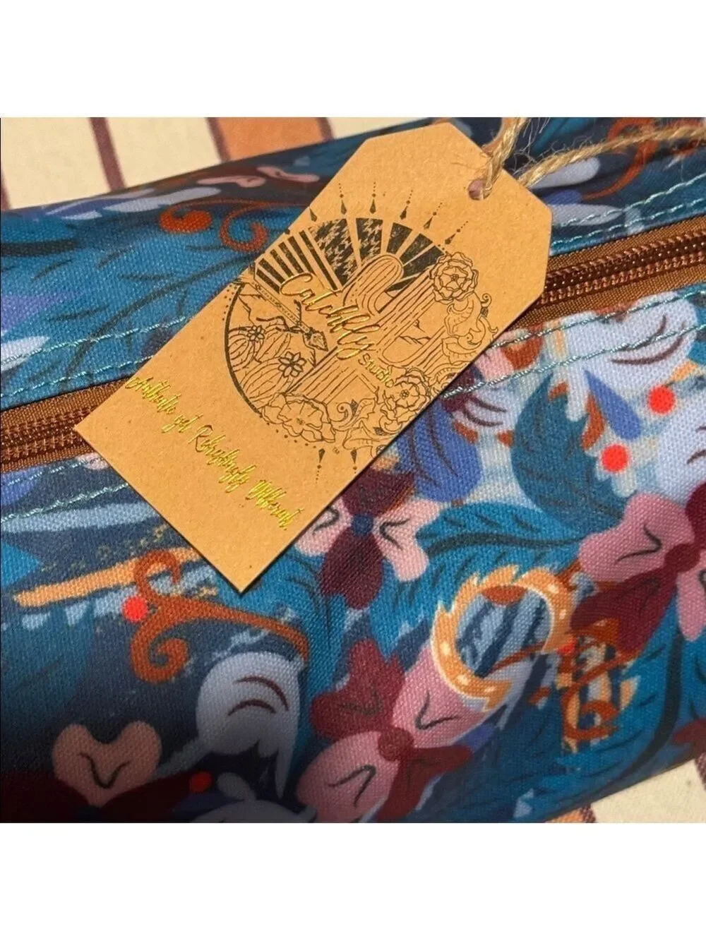 Catchfly Gold Horseshoe Cosmetic Pouch Bag NWT